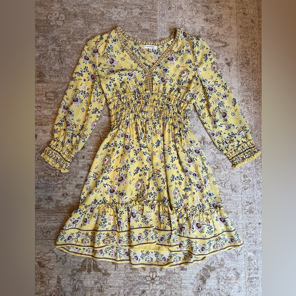 Max Studio Yellow Floral Dress size XS